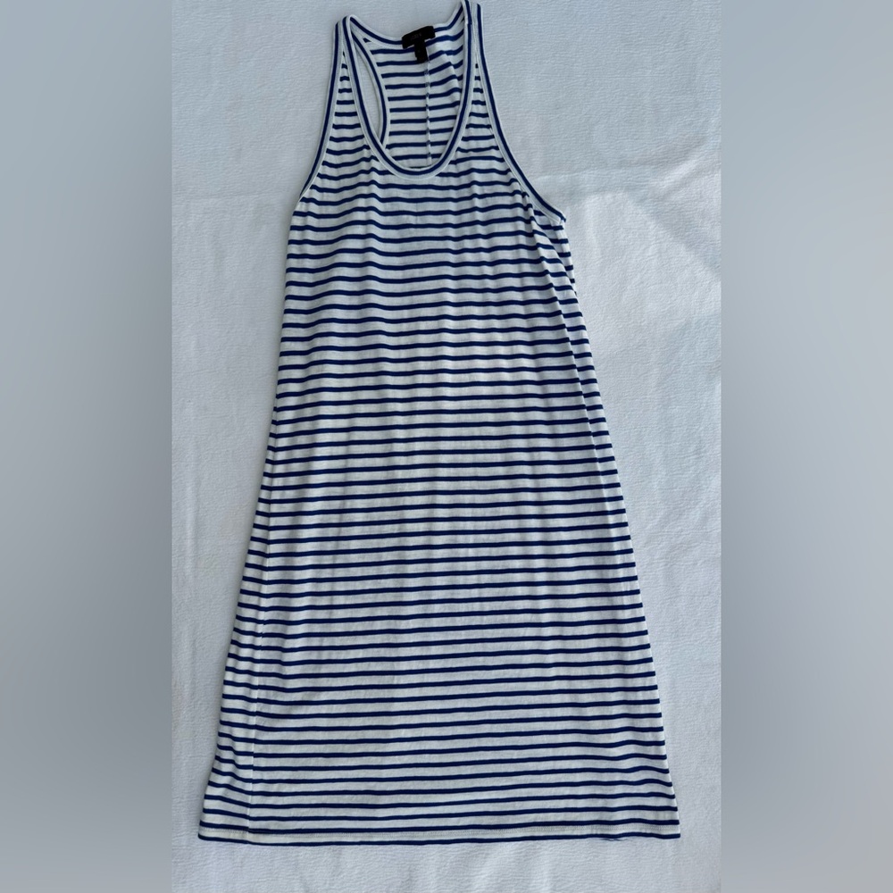 EUC Jcrew Women’s Striped Royal Blue and White Women's Racerback Dress M